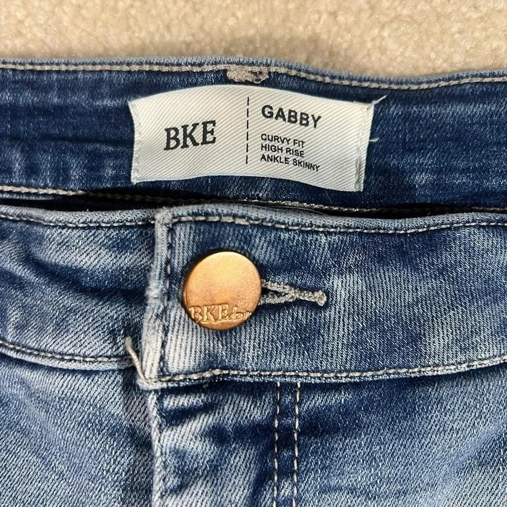 BKE Gabby Jeans Womens 36x27 Blue High Rise Ankle Skinny Curvy Fit Stretch Denim